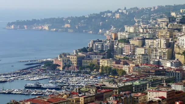 Napoli Park Floridiana Villa Birinci Katında Mergellina Bağlantı Noktası Panoramik — Stok video