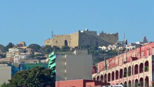 Italy Naples October 2017 Zoom Out Castel San Elmo Ovo — стоковое видео