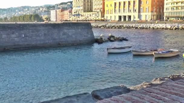 Italie Naples Octobre 2017 Prise Vue Partenope Route Entrée Château — Video
