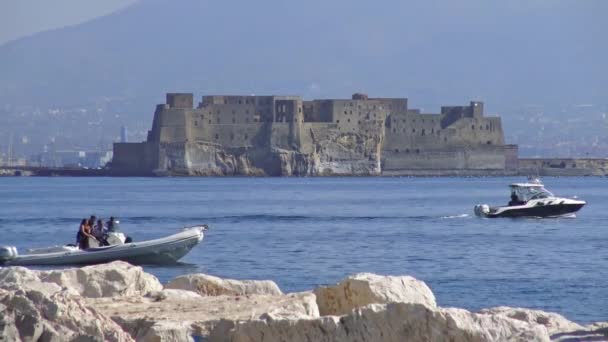 Italia Nápoles Octubre 2017 Castillo Ovo Alrededor 1100 Castillo Más — Vídeos de Stock