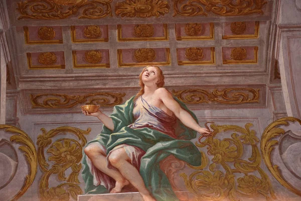 意大利 那不勒斯 2017年10月13日 圣修道院 1325 巨大的宗教情结 室内密室的壁画 — 图库照片