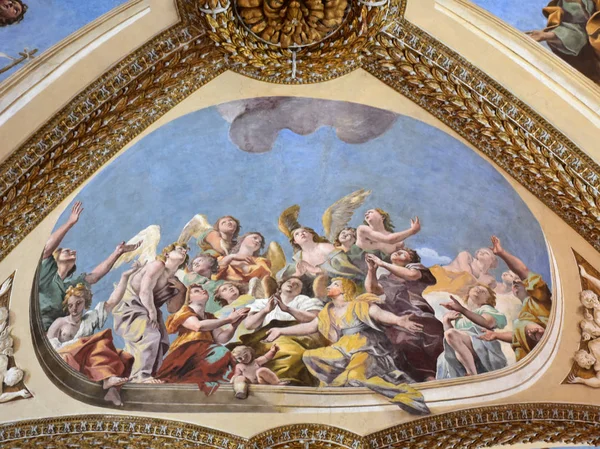 意大利 那不勒斯 2017年10月13日 圣修道院 1325 巨大的宗教情结 内部房间的壁画 — 图库照片