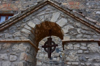 İtalya, Basilicata bölgesi, 10/10/2017, Norman Melfi Kalesi. Kral 'ın mahkemesinde. Ayrıntı