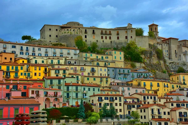 Italien Basilikata Region Muro Lucano Blick Auf Die Burg Und — Stockfoto