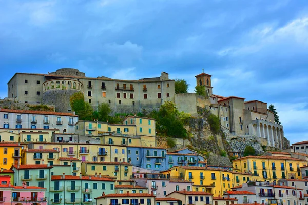 Italien Basilikata Region Muro Lucano Blick Auf Die Burg Und — Stockfoto