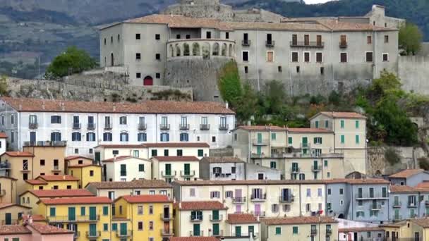 Italien Basilikata Region Muro Lucano Blick Auf Die Burg Und — Stockvideo