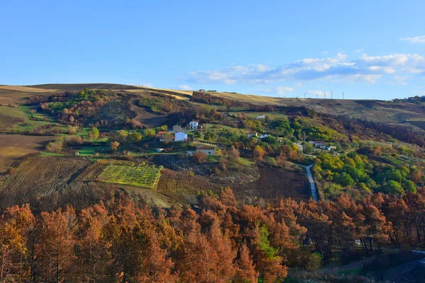 Italia Panorama Las Zonas Montañosas Cultivadas Típicas Las Montañas Los —  Fotos de Stock