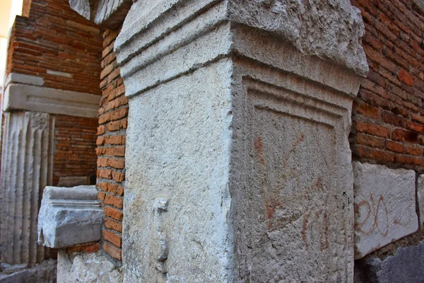 Italy Naples Detail Base Romanesque Bell Tower Pietrasanta Historical Center — Stock Photo, Image