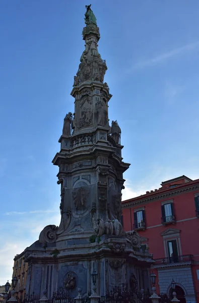 Italia Nápoles Piazza Del Ges Nuovo Obelisco Inmaculada — Foto de Stock