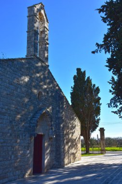 İtalya, Puglia bölge, tipik kırsal manzara. Kilise Saint Lucia. Antik kaya Kilisesi. Casamassima alan