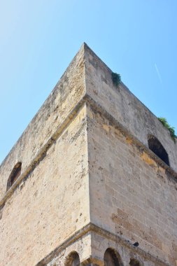 İtalya, bari, 30/08/2017, Norman-Svevo Kalesi, tarihi 1132 ' e kadar uzanan ortaçağ kalesi. Dış duvarlar