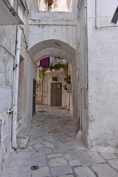 Italy Puglia Region 2017 Polignano Characteristic Alley Stone Arch Historical — стоковое фото