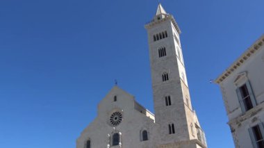 İtalya, Puglia, Trani Katedrali, messenger Anıtı Unesco kültür barış, Apulia Romanesk mimari muhteşem bir örneği ve böylece su üzerinde askıya alınmış gibi görünüyor denize yakın durur. 