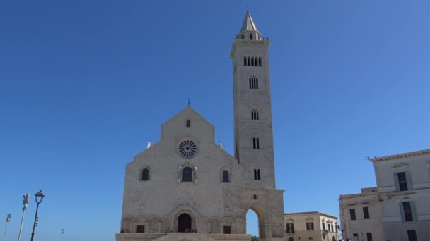 Itália Puglia Catedral Trani Monumento Mensageiro Uma Cultura Paz Unesco — Vídeo de Stock