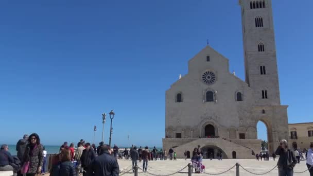 Italien Puglia Trani Katedralen Ett Messenger Monument Unesco Kultur Fred — Stockvideo