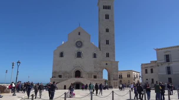 Italia Puglia Catedral Trani Monumento Mensajero Una Cultura Paz Unesco — Vídeos de Stock