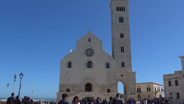 Italia Puglia Catedral Trani Monumento Mensajero Una Cultura Paz Unesco — Vídeos de Stock