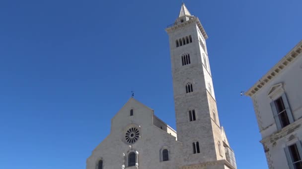 Italy Puglia Cathedral Trani Messenger Monument Unesco Culture Peace Splendid — Stock Video