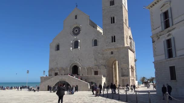 Włochy Puglia Katedra Trani Posłaniec Zabytek Kultury Unesco Pokoju Jest — Wideo stockowe