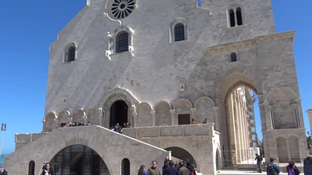 Włochy Puglia Katedra Trani Posłaniec Zabytek Kultury Unesco Pokoju Jest — Wideo stockowe