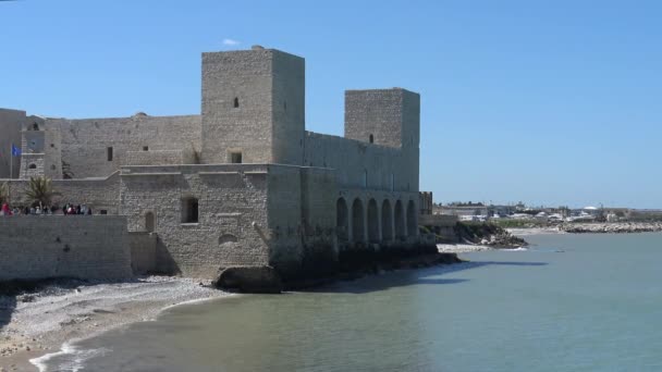 Italië Puglia Trani Zwabisch Kasteel Gebouwd 1233 Onder Het Bewind — Stockvideo