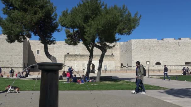 Italy Puglia Castle Barletta Imposing Fortress Located Few Steps Adriatic — Stock Video