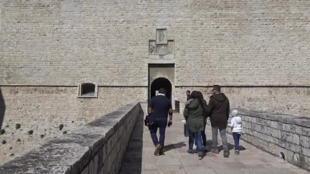 Italien Apulien Burg Von Barletta Ist Eine Imposante Festung Die — Stockvideo