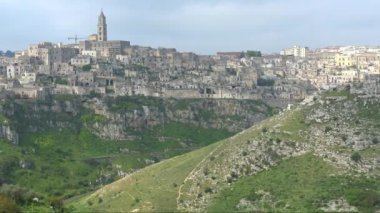 İtalya, Matera, Matera, taşlar UNESCO tarafından şehir ve gravina Panoraması.