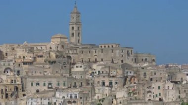 İtalya, Matera, Matera, taşlar UNESCO tarafından şehir panoraması