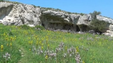İtalya, Matera, Matera, taşlar UNESCO tarafından kaya Mağaraları Panoraması. 20 sn Zoom