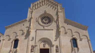 İtalya, Matera, UNESCO tarafından cephe katedral Matera, taşlar