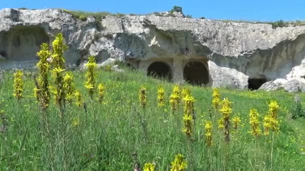 Italie Matera Pierres Matera Site Unesco Panorama Des Grottes Rocheuses — Video