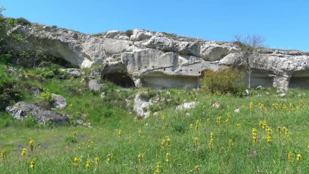 Italie Matera Pierres Matera Site Unesco Panorama Des Grottes Rocheuses — Video