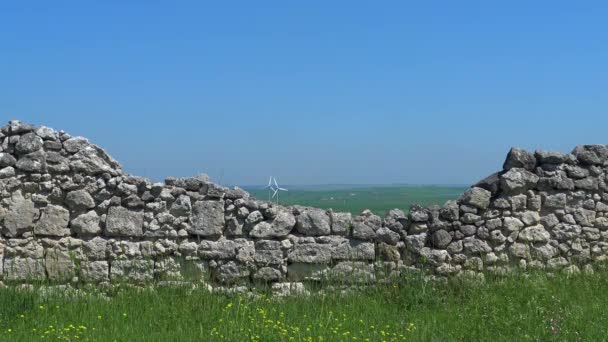 Italia Matera Piedras Matera Sitio Unesco Vista Campo Movimiento Lento — Vídeo de stock