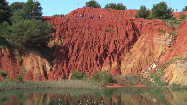 Itálie Otranto Dubna 2018 Bývalý Cava Bauxit Smaragdově Zelené Jezero — Stock video