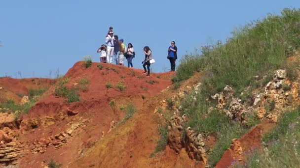 Italia Otranto Abril 2018 Antiguo Cava Bauxite Lago Verde Esmeralda — Vídeos de Stock