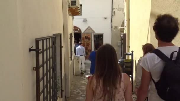 Italien Otranto April 2018 Antika Byn Otranto Unesco Kulturarv Turister — Stockvideo
