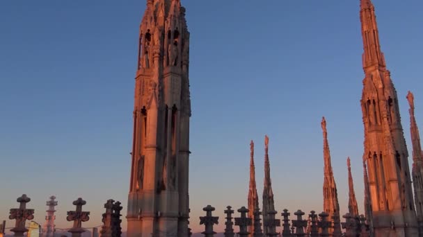 Італія Мілан Лютого 2020 Вид Деталі Даху Дуомо Прибуття Corona — стокове відео