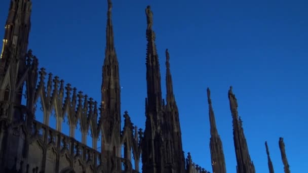 Italia Milano Febbraio 2020 Veduta Dettagli Dal Tetto Del Duomo — Video Stock