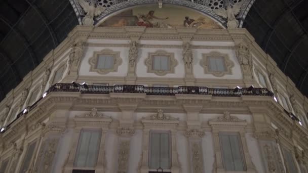 Italy Milan February 2020 Details Ceiling Frescoes Large Gallery — 비디오