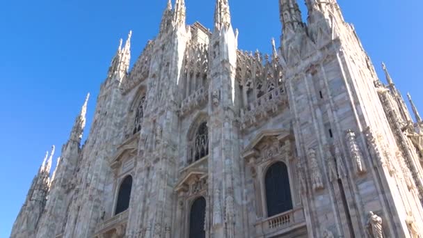 Italia Milán Febrero 2020 Vista Del Duomo Antes Llegada Del — Vídeo de stock