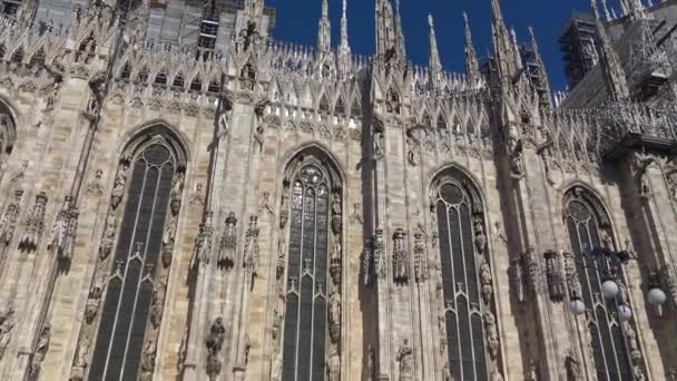Talya Milan Şubat 2020 Corona Virus Gelmeden Önce Duomo Manzarası — Stok video