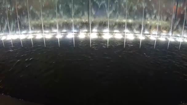 Italie Milan Février 2020 Jeux Lumière Eau Dans Une Fontaine — Video