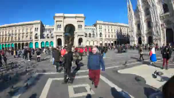 Италия Милан Февраля 2020 Года Вид Дуомо Туристов Прибытия Corona — стоковое видео