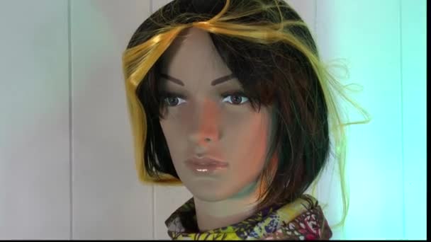 Maniquí Mujer Posa Para Vídeo Fps — Vídeos de Stock