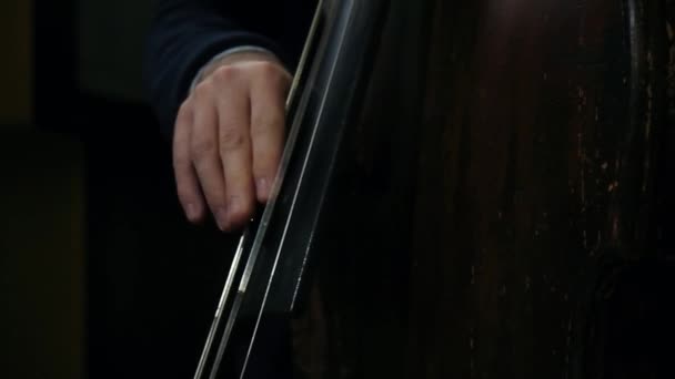 Close-up shot van violist handen spelen live op synth — Stockvideo