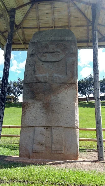 Древняя Скульптура Женщины Которую Колумбийском Археологическом Парке Сан Августина Называли — стоковое фото