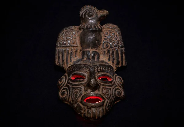 Antica Maschera Ceramica Pre Columbus Basata Sull Arte Indigena Americana — Foto Stock