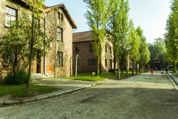 Budynki Auschwitz Nazistowskim Obozie Koncentracyjnym Auschwitz Birkenau — Zdjęcie stockowe