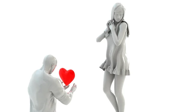 3D мультиплікаційний персонаж - хлопець в любові — стокове фото
